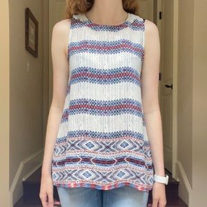 Pink Rose Flowy Patterned Sleeveless Top
